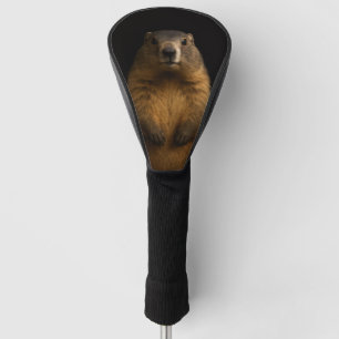 Black 4 Luxe Golf Driver Cover, Fluffy Marmot Head Cover