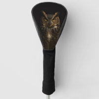 Black 4 Luxe Golf Driver Cover, Golden Eye Owl