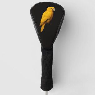 Black 4 Luxe Golf Driver Cover, Golden Parakeet Golf Head Cover