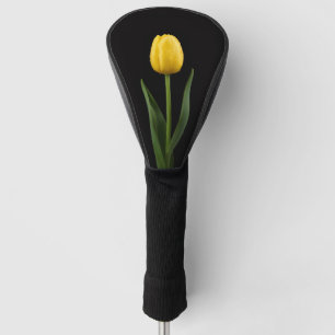 Black 4 Luxe Golf Driver Cover, Golden Tulip Golf Head Cover