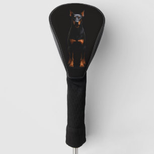 Black 4 Luxe Golf Driver Cover, Guardian Doberman Head Cover
