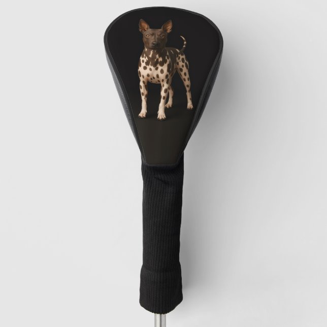 Black 4 Luxe Golf Driver Cover, Hairless Terrier Head Cover (Front)