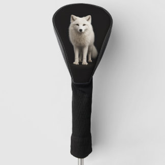 Black 4 Luxe Golf Driver Cover, Ivory Arctic Fox Golf Head Cover