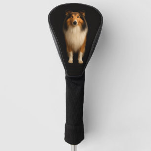 Black 4 Luxe Golf Driver Cover, Loyal Collie Dog Golf Head Cover