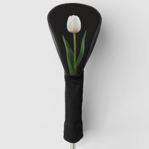 Black 4 Luxe Golf Driver Cover, Pearl White Tulip Golf Head Cover