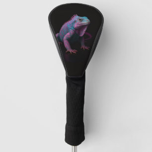 Black 4 Luxe Golf Driver Cover, Pink Iguana Head Cover