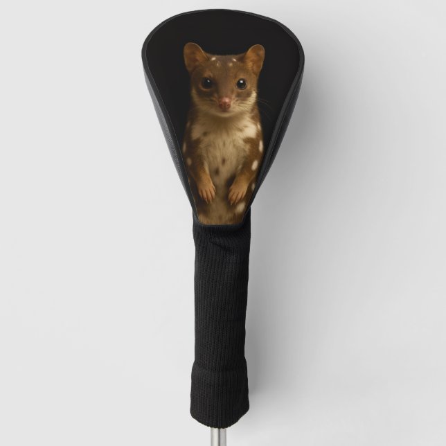 Black 4 Luxe Golf Driver Cover, Sweet Quoll Golf Head Cover (Front)
