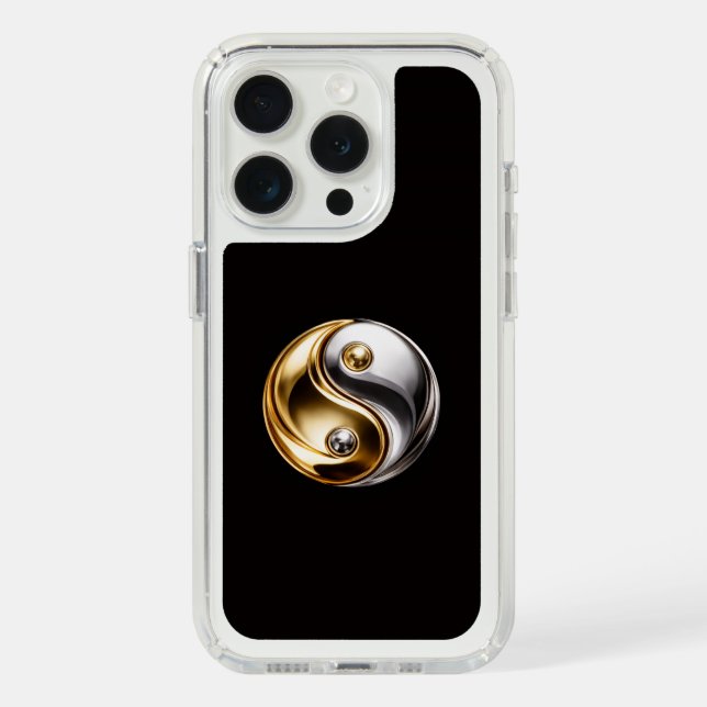 Black 4 Luxe, Harmony Yin Yang iPhone 15 Pro Speck iPhone Case (Front (White Titanium))