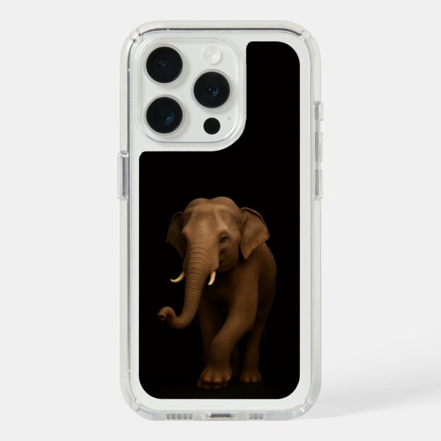 Black 4 Luxe, Indian Elephant iPhone 15 Pro Speck iPhone Case (Front (White Titanium))