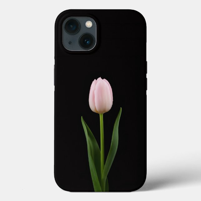 Black 4 Luxe iPhone 13, Blush Pink Tulip Case-Mate iPhone Case (Back)