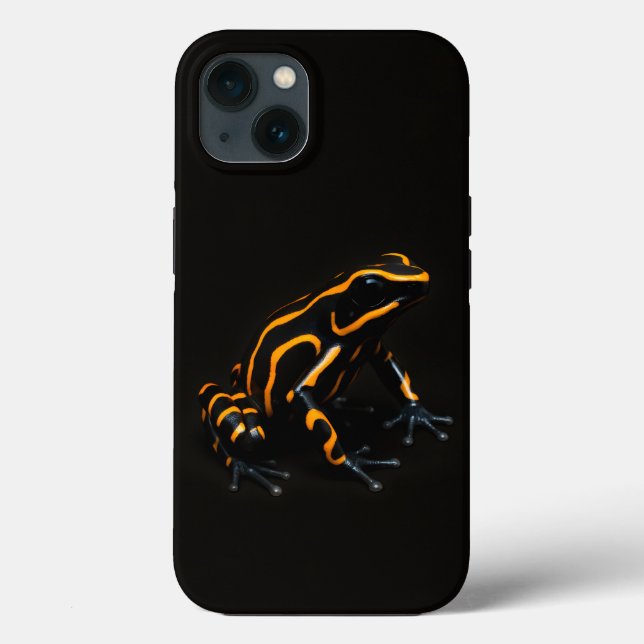 Black 4 Luxe iPhone 13 Case, Black Orange Frog Case-Mate iPhone Case (Back)