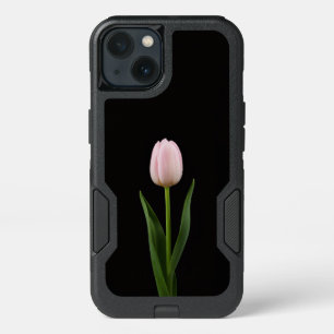 Black 4 Luxe iPhone 13 Case, Blush Pink Tulip Case