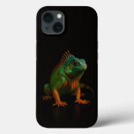 Black 4 Luxe iPhone 13 case, Green Iguana iPhone 13 Case