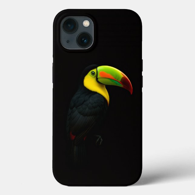 Black 4 Luxe iPhone 13 case Keel Billed Tucan  (Back)