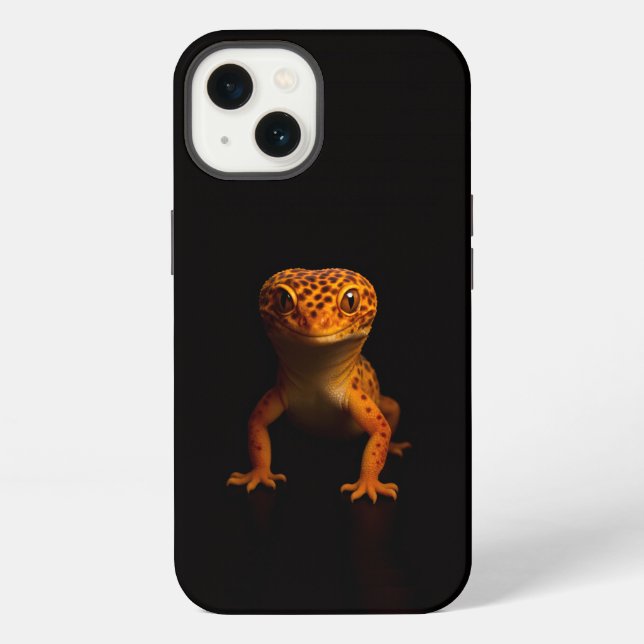 Black 4 Luxe iPhone 13 Case, Leopard Gecko Case (Back)