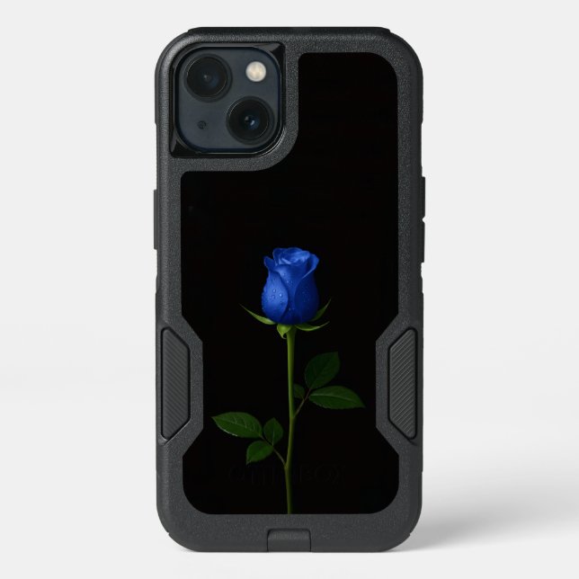 Black 4 Luxe  iPhone 13 Case, Midnight Blue Rose (Back)