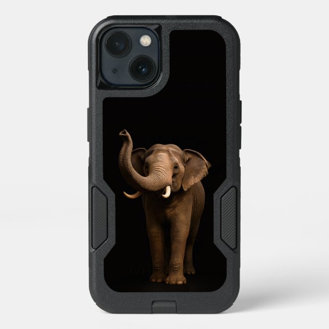 Black 4 Luxe  iPhone 13 Case, Mighty Elephant (Back)