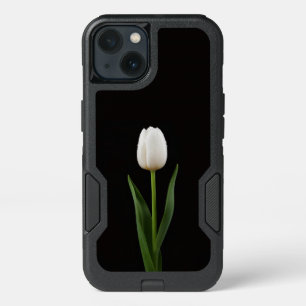 Black 4 Luxe iPhone 13 Case, Pearl White Tulip Case
