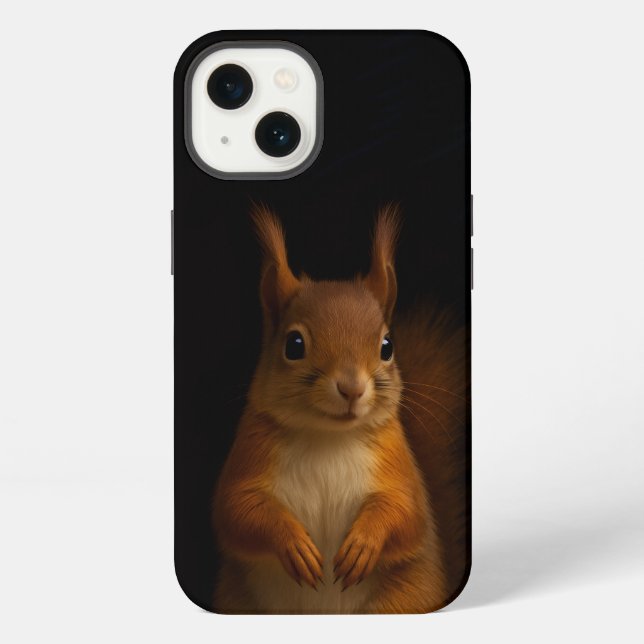 Black 4 Luxe iPhone 13 Case, Red Squirrel Case (Back)