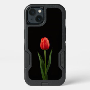 Black 4 Luxe iPhone 13 Case, Ruby Red Tulip Case