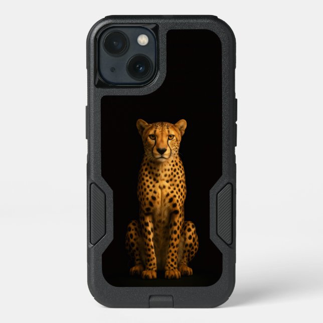 Black 4 Luxe  iPhone 13 Case, Sleek Cheetah (Back)