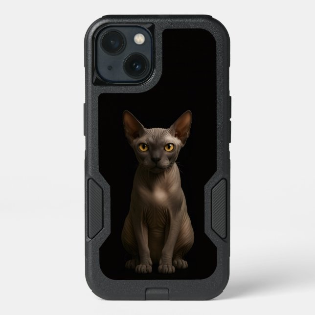 Black 4 Luxe  iPhone 13 Case, Sphynx Cat Case (Back)