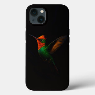 Black 4 Luxe iPhone 13 Case, Tufted Coquette Bird Case