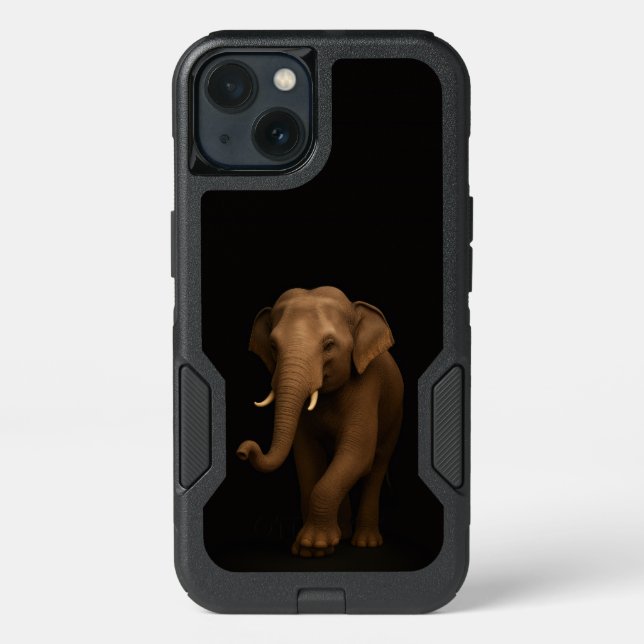 Black 4 Luxe  iPhone 13 , Gentle Indian Elephant Case (Back)