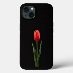 Black 4 Luxe iPhone 13, Ruby Red Tulip 13 Case