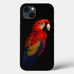 Black 4 Luxe iPhone 13, Scarlet Parrot Elegance iPhone 13 Case