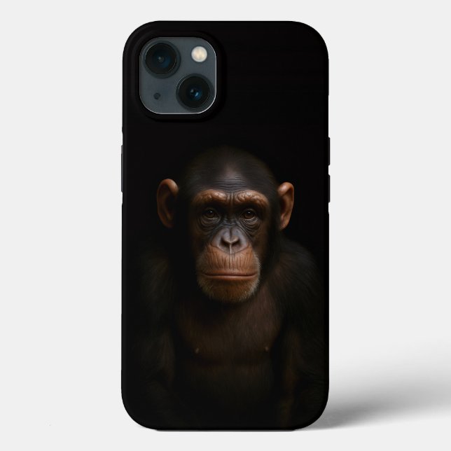 Black 4 Luxe iPhone 13, Serene Chimpanzee Case-Mate iPhone Case (Back)