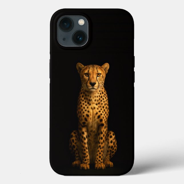 Black 4 Luxe iPhone 13, Sleek Cheetah Case-Mate iPhone Case (Back)