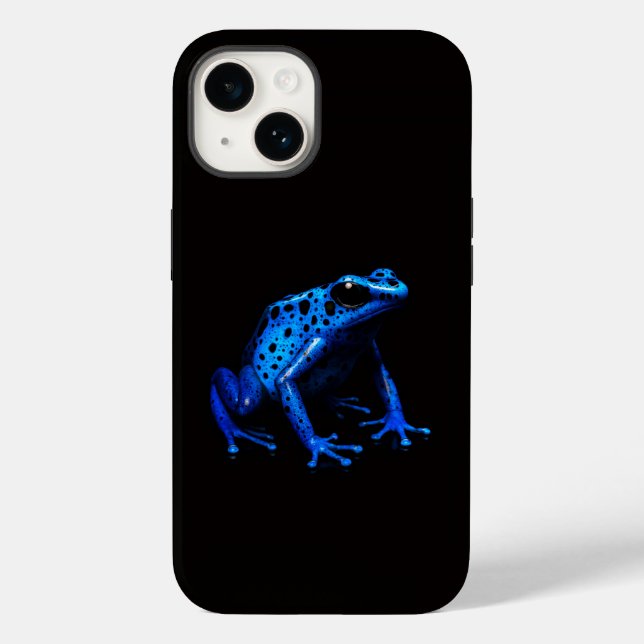 Black 4 Luxe iPhone 14 Case-Mate, Blue Frog Case-Mate iPhone Case (Back)