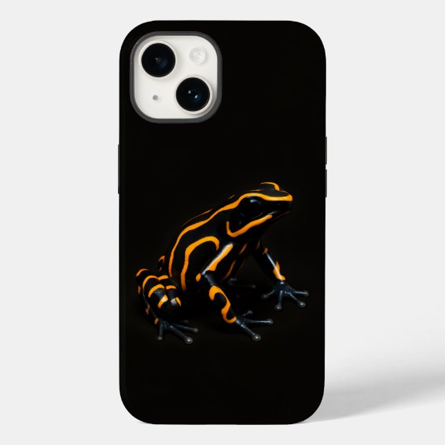 Black 4 Luxe iPhone 14 Mate, Orange Black Frog Case-Mate iPhone Case (Back)