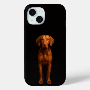 Black 4 Luxe iPhone 15 Case, Agile Vizsla Dog Case