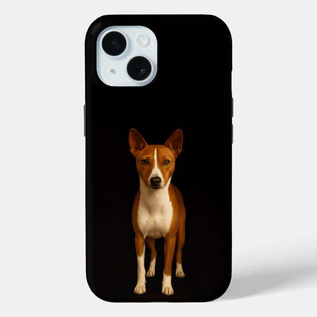 Black 4 Luxe iPhone 15 Case, Classy Basenji Dog Case-Mate iPhone Case (Back)