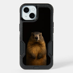 Black 4 Luxe iPhone 15 Case, Fluffy Marmot Case