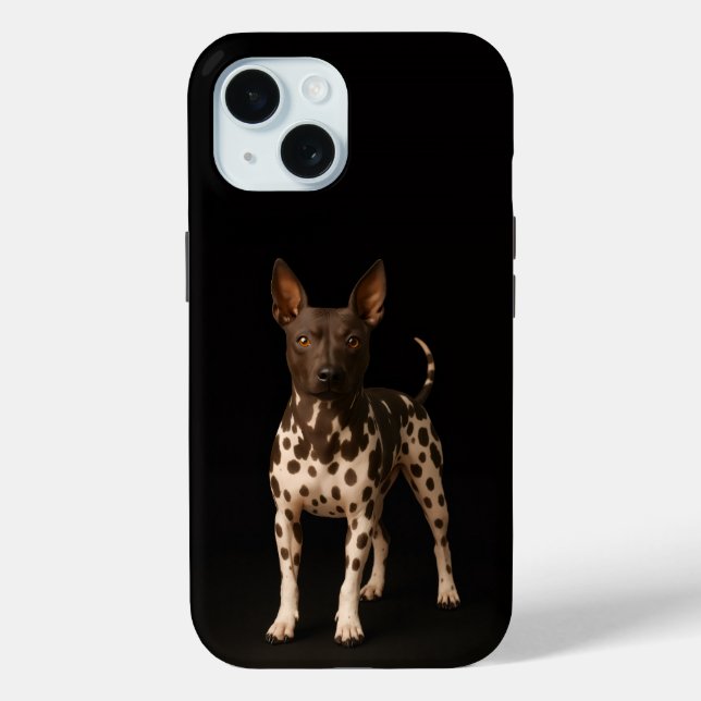 Black 4 Luxe iPhone 15 Case, Hairless Terrier Dog Case-Mate iPhone Case (Back)
