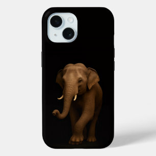 Black 4 Luxe iPhone 15 Case, Indian Elephant Case