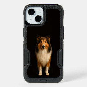 Black 4 Luxe iPhone 15 Case, Loyal Collie Dog Case