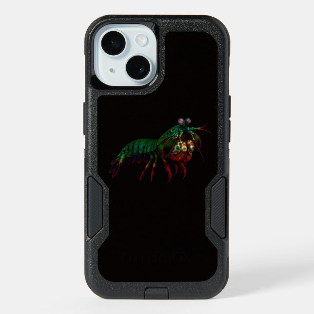 Black 4 Luxe iPhone 15 Case, Mantis Shrimp Case (Back)
