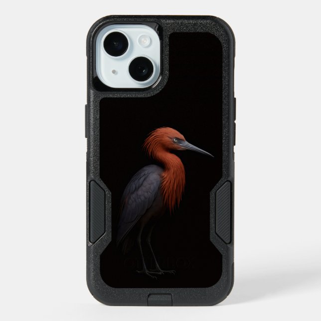 Black 4 Luxe iPhone 15 Case, Reddish Egret (Back)