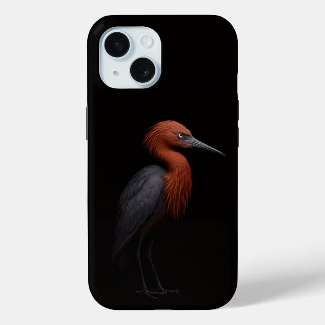 Black 4 Luxe iPhone 15 Case, Reddish Egret Case-Mate iPhone Case (Back)
