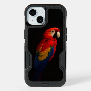 Black 4 Luxe iPhone 15 Case, Scarlet Parrot