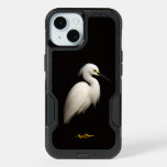 Black 4 Luxe iPhone 15 Case, Snowy Egret
