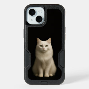Black 4 Luxe iPhone 15 Case, Turkish Angora Cat Case