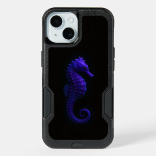 Black 4 Luxe iPhone 15 Case, Violet Seahorse Case