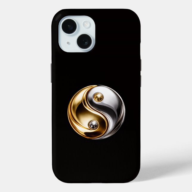 Black 4 Luxe iPhone 15 Case, Yin Yang Harmony Case-Mate iPhone Case (Back)
