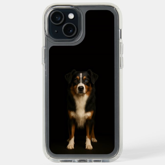 Black 4 Luxe iPhone 15 Plus, Australian Shepherd Speck iPhone Case (Front (Black))