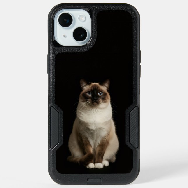 Black 4 Luxe iPhone 15 Plus, Birmanese Cat Plus Case (Back)